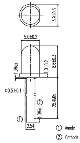 Everlight Opto IR 333 IR-Emitter 940 nm 20° 5mm radial bedrahtet