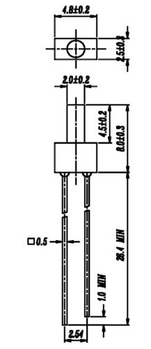 Everlight Opto 103UYD/S530-A3 LED bedrahtet Gelb Zylindrisch 2mm 50 mcd 130° 20mA 2V