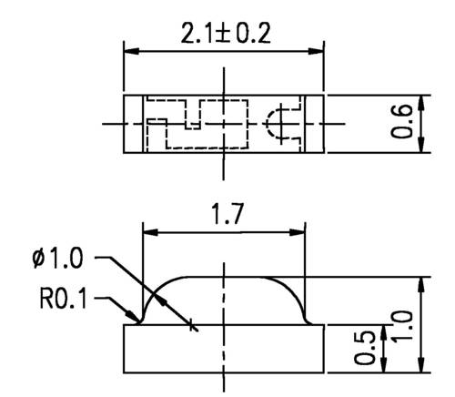 Everlight Opto 12-215SURC/S530-A2/TR8 SMD-LED Sonderform Rot 48 mcd 130° 20mA 2V Tape cut