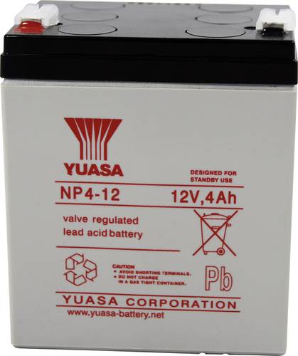 Yuasa NP4-12 NP4-12 Bleiakku 12V 4Ah Blei-Vlies (AGM) (B x H x T) 90 x 106 x 70mm Flachstecker 4.8mm