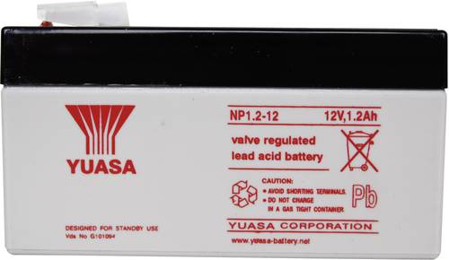 Yuasa NP1.2-12 NP1.2-12 Bleiakku 12V 1.2Ah Blei-Vlies (AGM) (B x H x T) 97 x 55 x 48mm Flachstecker