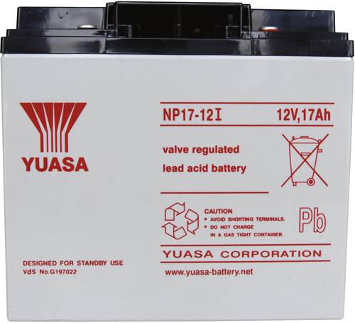 Yuasa NP17-12 NP17-12 Bleiakku 12V 17Ah Blei-Vlies (AGM) (B x H x T) 181 x 167 x 76mm M5-Schraubansc