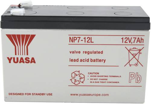 Yuasa NP7-12L NP7-12L Bleiakku 12V 7Ah Blei-Vlies (AGM) (B x H x T) 151 x 98 x 65mm Flachstecker 6.3