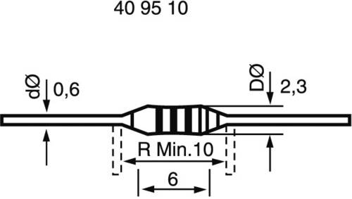 403440 Kohleschicht-Widerstand 39kΩ axial bedrahtet 0207 0.25W 5%