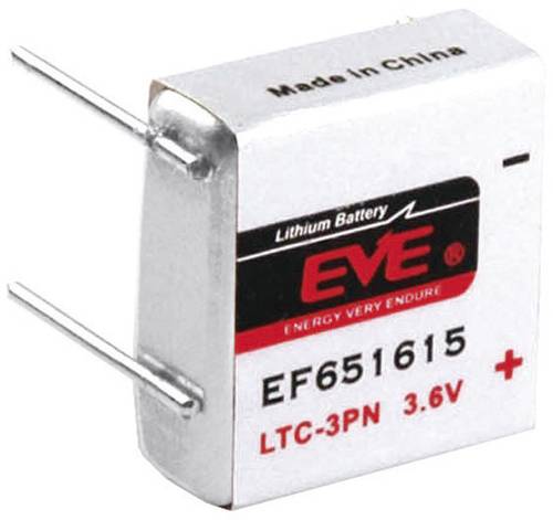 EVE EF651615 Spezial-Batterie LTC-3PN U-Lötpins Lithium 3.6V 400 mAh 1St.