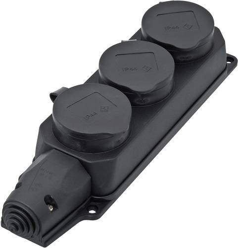 InterBär 9006-004.01 Steckdosenleiste 3fach Schwarz ohne Stecker 1St.