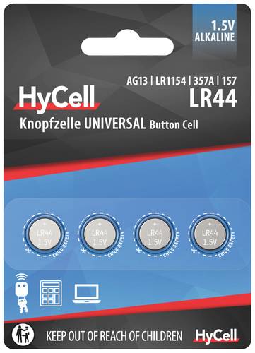 HyCell Knopfzelle LR 44 1.5V 4 St. 140 mAh Alkali-Mangan AG13