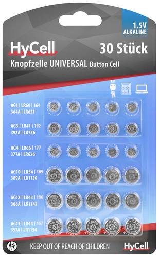 HyCell Knopfzellen-Set je 5x AG 1