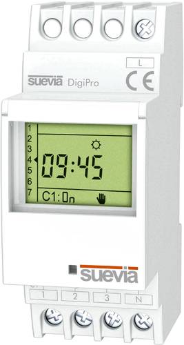 Suevia Zeitschaltuhr für Hutschiene DigiPro 1 Wechsler 16A 250 V/AC Tagesprogramm