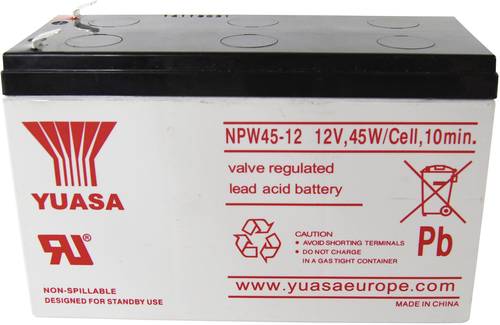 Yuasa NPW45-12 NP45W/12 Bleiakku 12V 8.5Ah Blei-Vlies (AGM) (B x H x T) 151 x 97.5 x 65mm Flachsteck