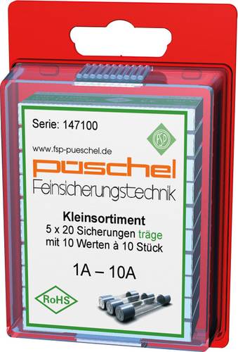 Püschel Feinsicherungen SORTI03TB SORTI03TB Feinsicherung (Ø x L) 5mm x 20mm Träge -T- Inhalt 100St.