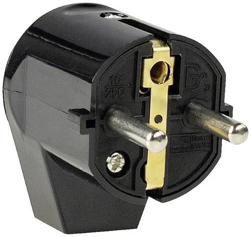 AS Schwabe 45042 Schutzkontakt-Winkelstecker Kunststoff 230V Schwarz IP20