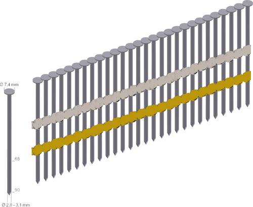 Prebena RK31/90BK Rundkopf-Streifennägel Typ RK 3000St.