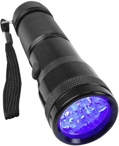 Berger & Schröter UV 395-400 nm UV-LED Taschenlampe mit Handschlaufe batteriebetrieben 95g