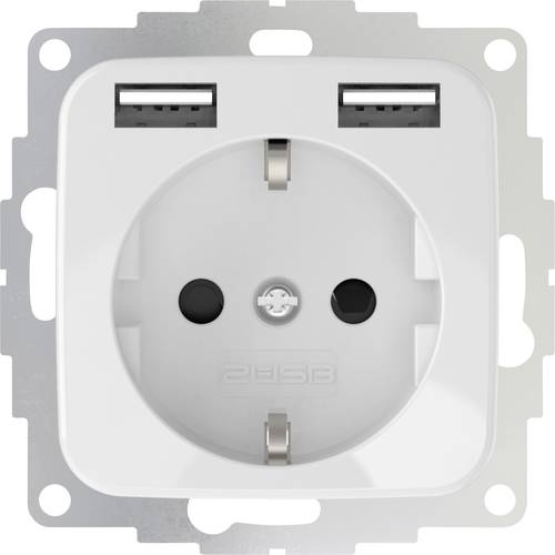 2USB 2U-449375 Unterputz-Steckdose mit USB Reinweiß (glänzend)