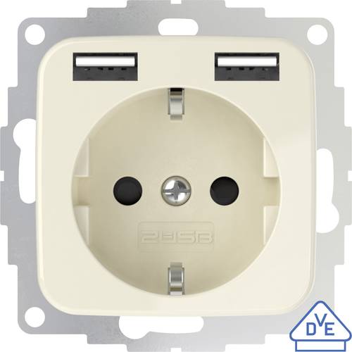 2USB 2U-449399 Unterputz-Steckdose mit USB Creme-Weiß