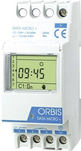 ORBIS Zeitschalttechnik DATA MICRO + 230V Hutschienen-Zeitschaltuhr digital 250 V/AC