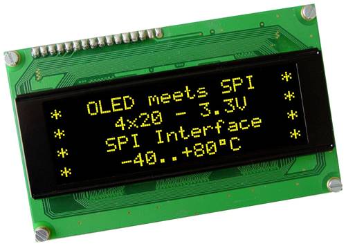 DISPLAY VISIONS OLED-Display Gelb-Grün 5.55mm 3.3V Ziffernanzahl: 4 EAW204-XLG