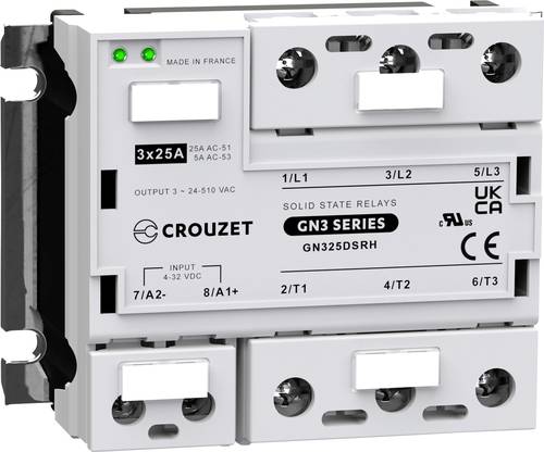 Crouzet Halbleiterrelais GN325DSRH 25A Schaltspannung (max.): 510 V/AC Zufällig schaltend 1St.