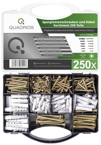 Quadrios 2109SA046 2109SA046 Spanplattenschrauben-Sortiment 250St.