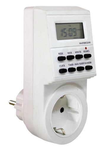 AS Schwabe 24032 Steckdosen-Zeitschaltuhr digital Wochenprogramm 3500W IP20