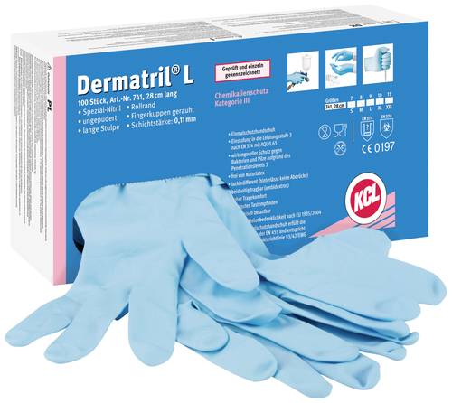 KCL Dermatril L 741 074110081C 100 St. Einweghandschuh Größe (Handschuhe): 10 EN 455