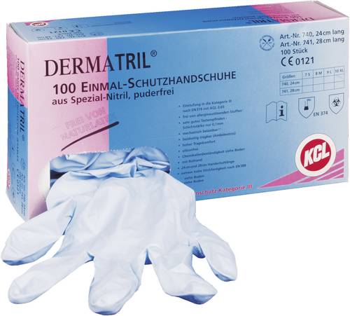 KCL Dermatril 740-8 100 St. Nitril Einweghandschuh Größe (Handschuhe): 8