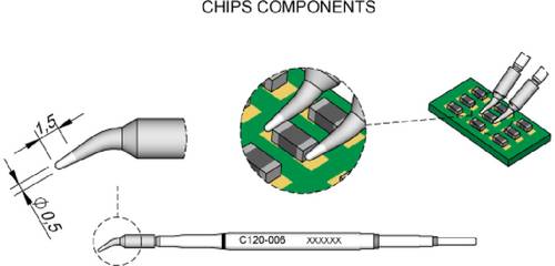 JBC Tools C120006 Entlötspitze gebogen Spitzen-Größe 0.5mm Inhalt 1St.