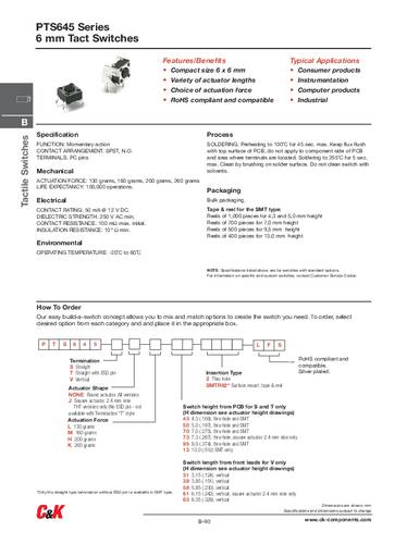 C & K Switches PTS645VL582LFS