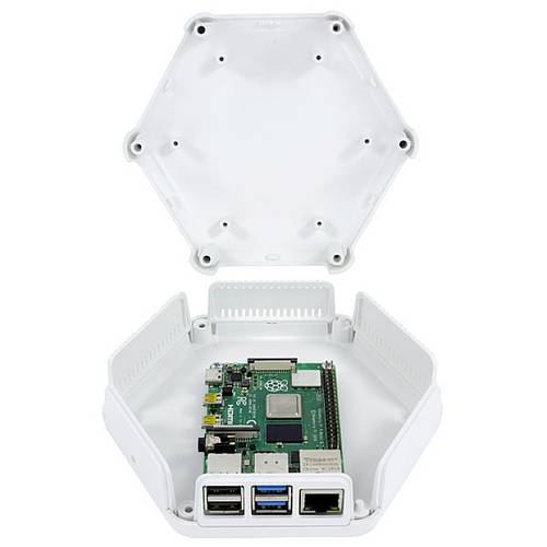 Camdenboss CBHEX1-PI4-WH SBC-Gehäuse Passend für (Entwicklungskits): Raspberry Pi Weiß