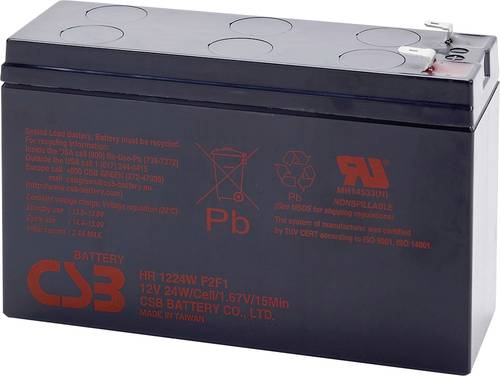 CSB Battery HR 1224W high-rate HR1224WF2F1 Bleiakku 12V 5.8Ah Blei-Vlies (AGM) (B x H x T) 151 x 98