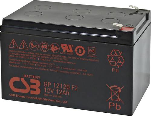 CSB Battery GP 12120 Standby USV GP12120F2 Bleiakku 12V 12Ah Blei-Vlies (AGM) (B x H x T) 151 x 100