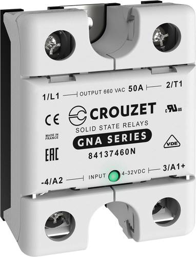 Crouzet Halbleiterrelais 84137460N 50A Schaltspannung (max.): 660 V/AC Nullspannungsschaltend 1St.