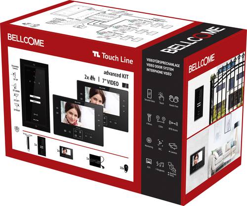 Bellcome Advanced 7  Video-Kit 2 Familie Video-Türsprechanlage Kabelgebunden Komplett-Set 14teili