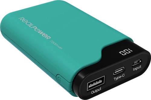 RealPower PB-7500C Powerbank 7500 mAh Li-Ion Grün