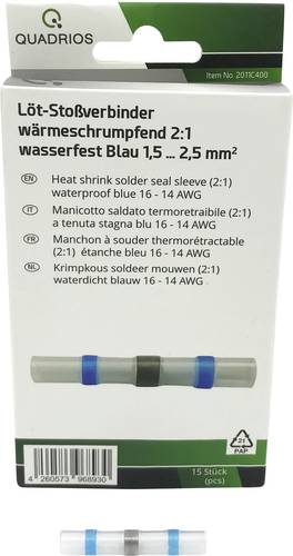 Quadrios 2011C400 Stoßverbinder 1.5mm² 2.5mm² Vollisoliert Blau 15St.