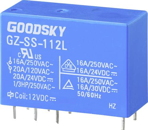 GoodSky GZ-SS-112L Printrelais 12 V/DC 20A 1 Wechsler Tube