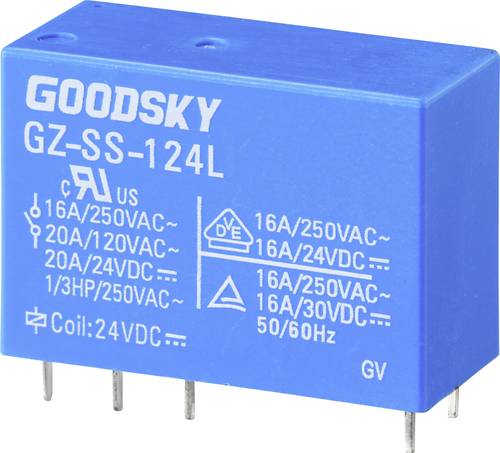 GoodSky GZ-SS-124L Printrelais 24 V/DC 20A 1 Wechsler Tube