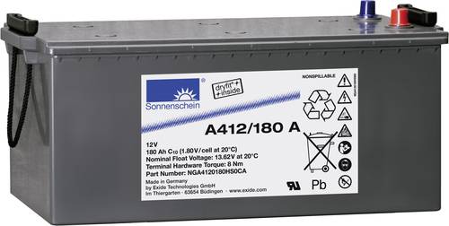 GNB Sonnenschein A412/180A NGA4120180HS0CA Bleiakku 12V 180Ah Blei-Gel (B x H x T) 518 x 238 x 274mm