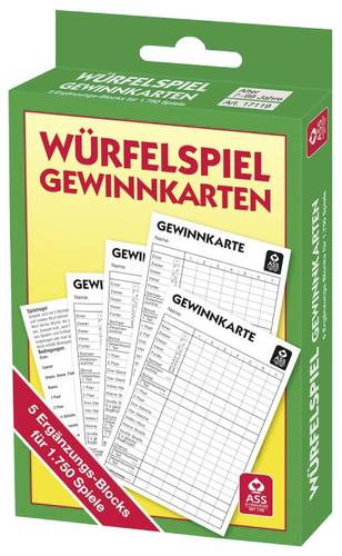 Würfelspiel Gewinnkarten- Blöcke