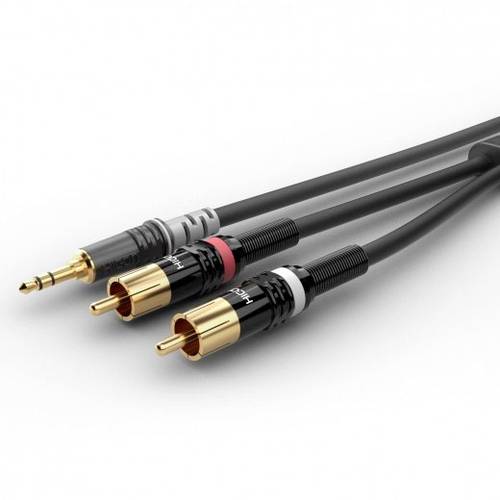 Sommer Cable HBP-3SC2-0090 Audio Anschlusskabel [1x Klinkenstecker 3.5mm - 2x Cinch-Stecker] 0.90m S