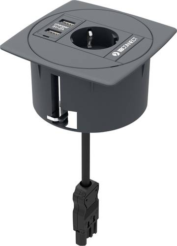 IB Connect 46102003/3 1 Stück Einbau-Steckdose mit USB-Ladeausgang Grau