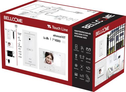 Bellcome Advanced 7  Video-Kit 1 Familie Video-Türsprechanlage Kabelgebunden Komplett-Set 8teilig