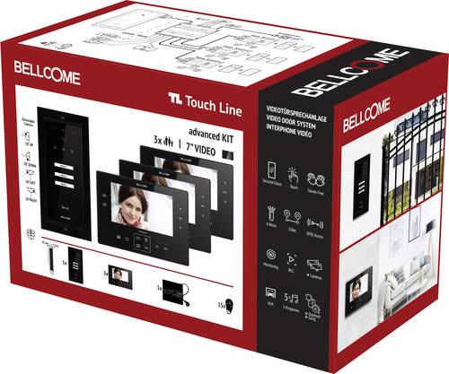 Bellcome Advanced 7  Video-Kit 3 Familie Video-Türsprechanlage Kabelgebunden Komplett-Set 20teili