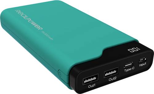 RealPower PB-15000C Powerbank 15000 mAh Li-Ion Grün