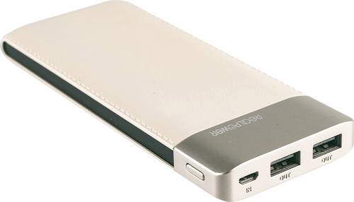 RealPower PB-8000 Powerbank 8000 mAh LiPo Champagner