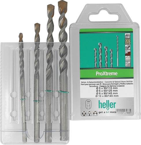 Heller Tools ProXtreme 28263 5 Hartmetall Beton-Spiralbohrer-Set 4teilig 5 mm