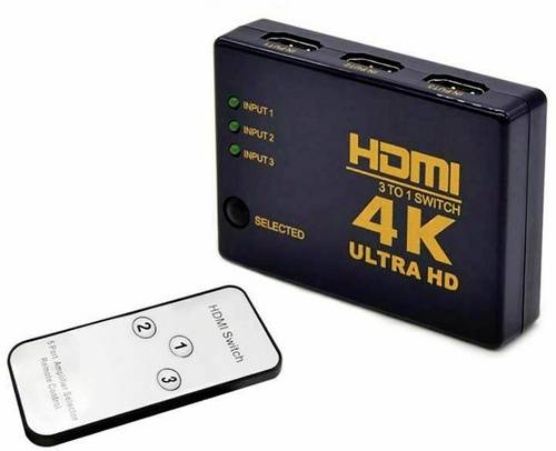 3 Port HDMI-Switch mit Fernbedienung