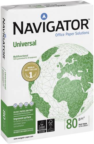 Navigator 82470A80S Universal Druckerpapier Kopierpapier DIN A4 80 g/m² 2500 Blatt Weiß