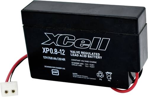 XCell XP0.812AMP XCEXP0.812AMP Bleiakku 12V 0.8Ah Blei-Vlies (AGM) (B x H x T) 96 x 62 x 25mm AMP-Bu